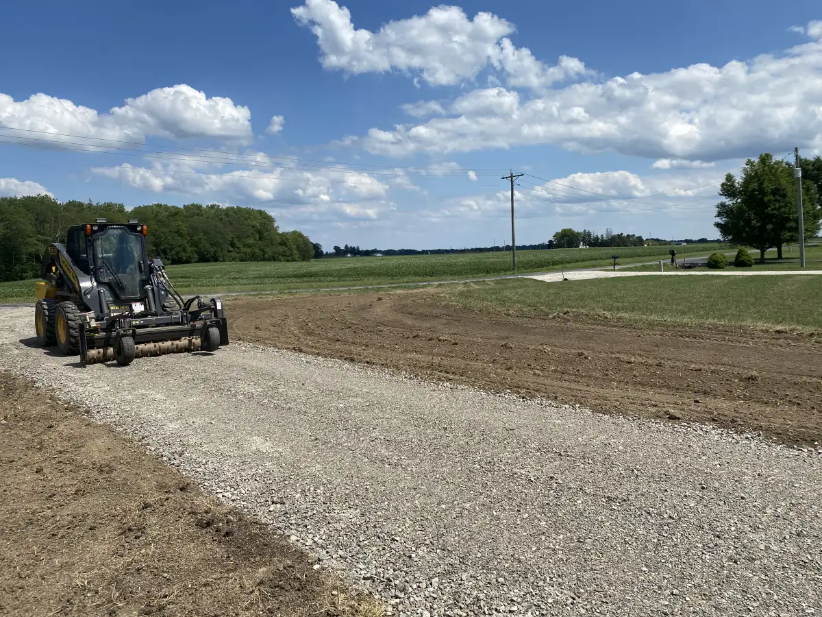 Grading and drainage at a Jerome Village new construction site