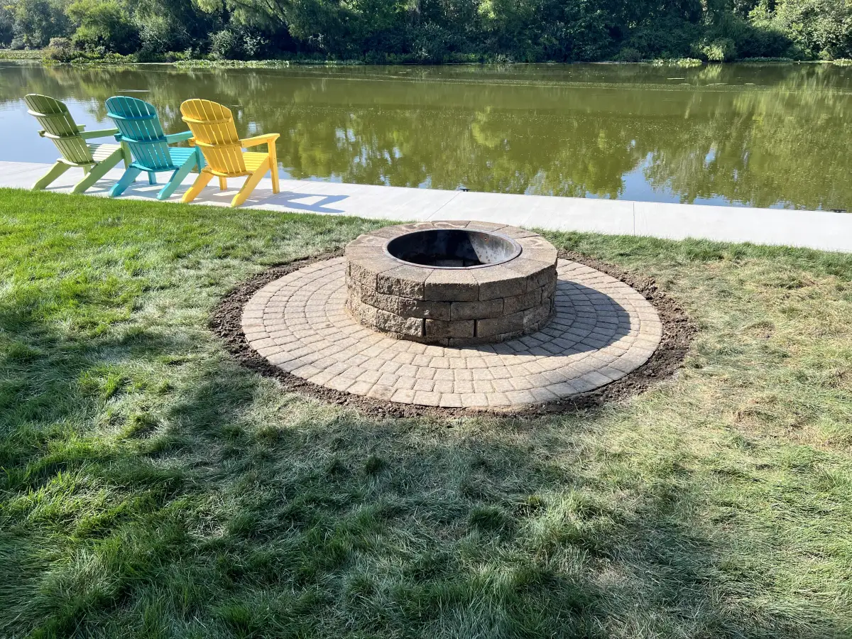 Custom paver patio installation by Raileys Services in Marysville, Ohio