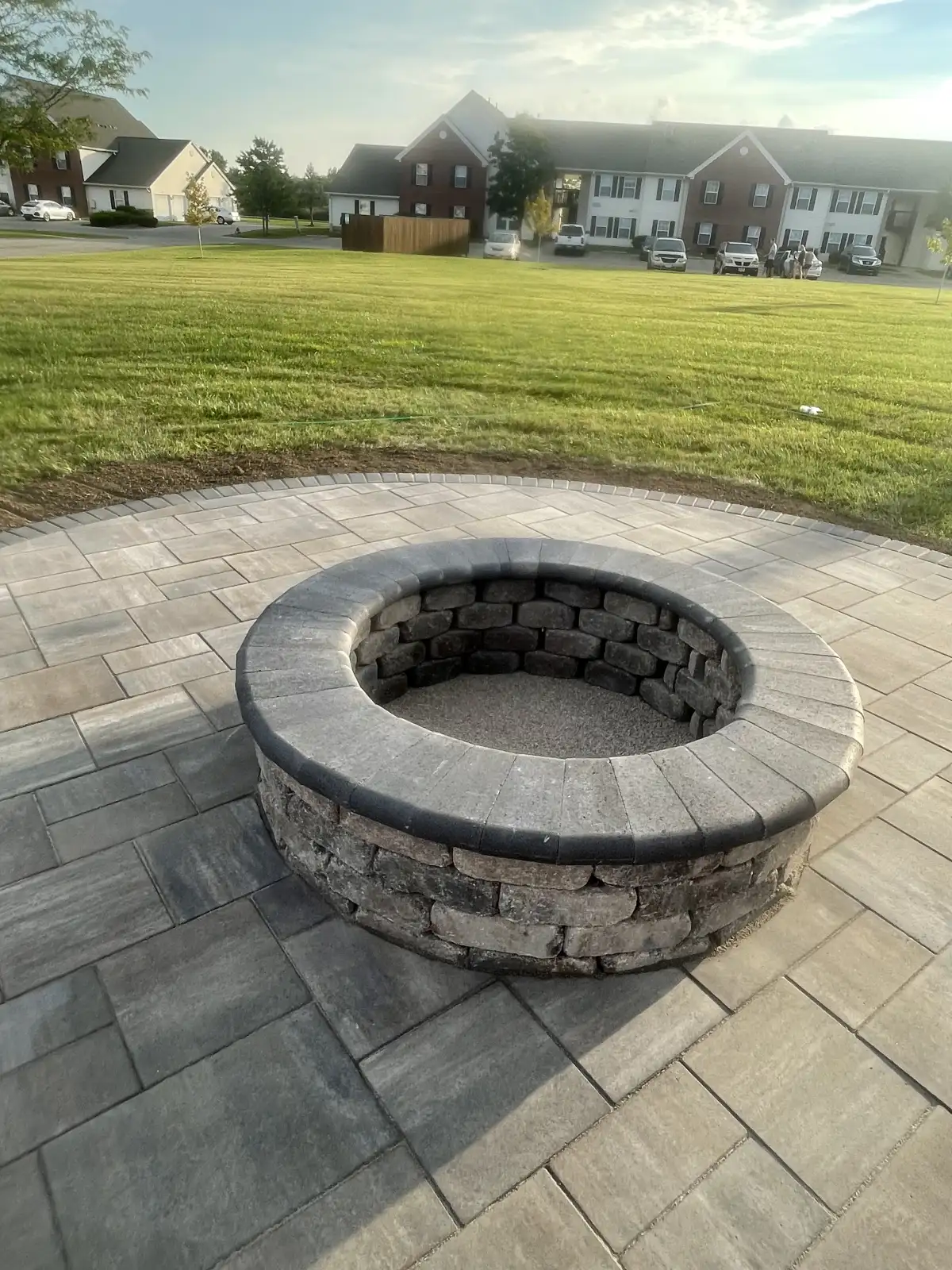Paver installation on a prepared aggregate base by Raileys Services LLC